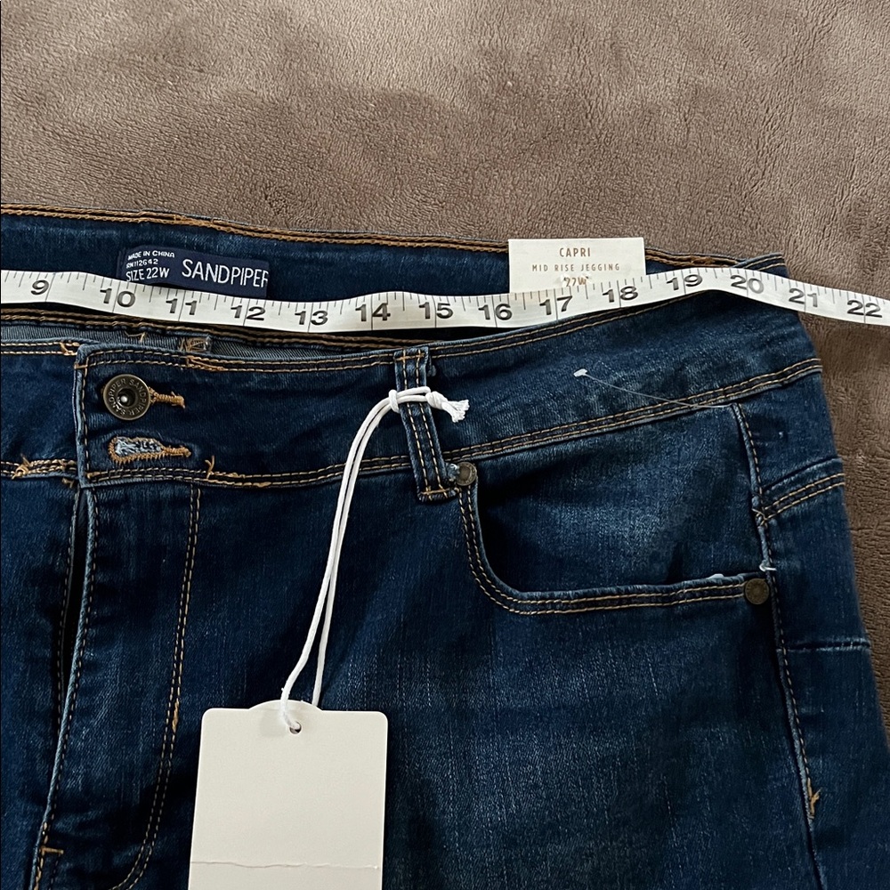 Sandpiper Dark Blue Denim Capri Size 22W - Picture 9 of 10